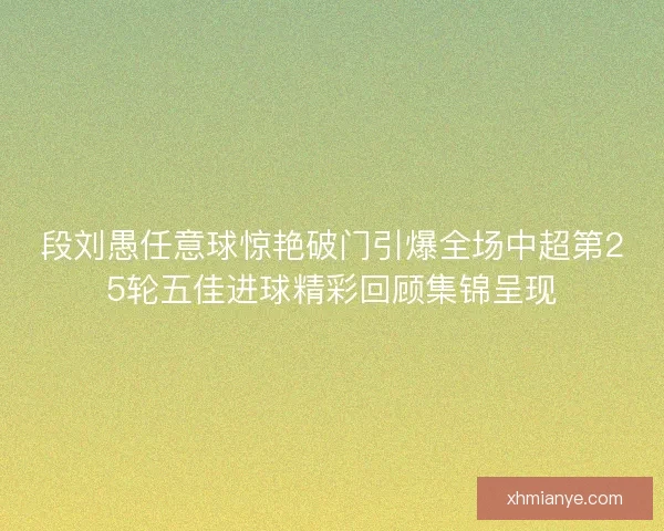 段刘愚任意球惊艳破门引爆全场中超第25轮五佳进球精彩回顾集锦呈现